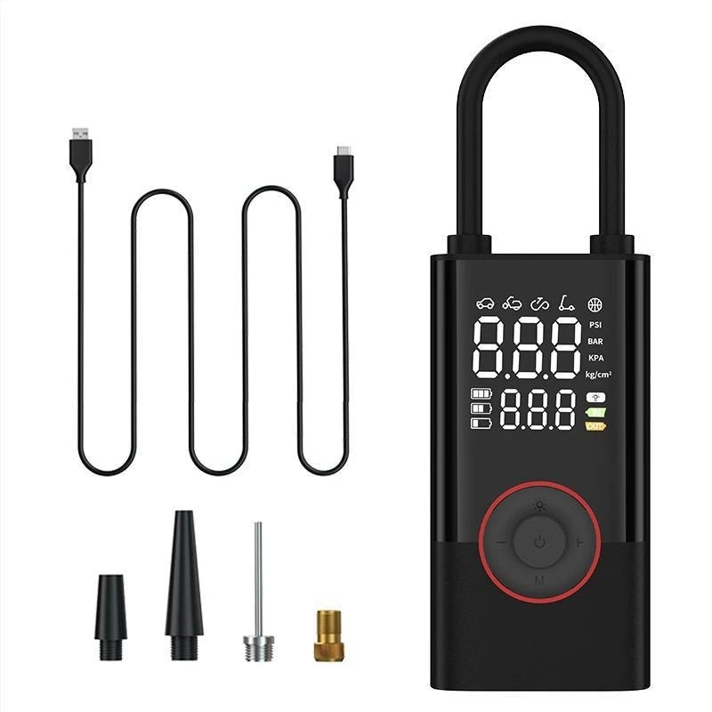 LEIBOO 150PSI Smart Air Pump – Portable Tire Inflator with Digital Pressure Gauge for Car, Bike, Motorcycle & Ball
