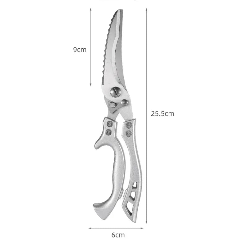 Stainless Steel Kitchen Food Scissors, A Multifunctional Kitchen Tool Suitable for Cutting Chicken Bones, Fish, and Vegetables
