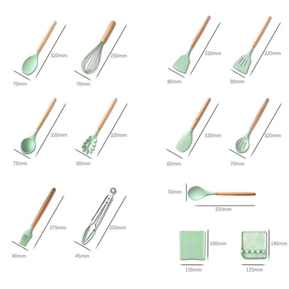 Silicone Kitchen Utensil Set BPA Free Kitchen Cooking Baking Tools Set Kitchen Accessories Gadgets Kitchenware With Container N.