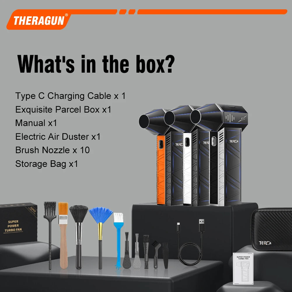 X3 Ultra Turbo Jet Fan 180000RPM – Mini Handheld Compressed Air Duster for Car Drying, PC & Home Cleaning (Type-C Rechargeable)