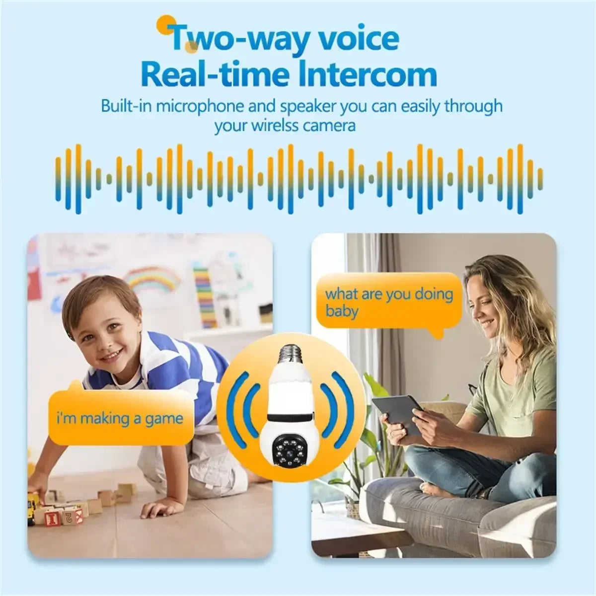 8MP E27 Bulb Wireless Camera LED Bulb & Cameras 2in1 WiFi Two-way Audio Security Surveillance CCTV Security PTZ Cam Smart Tracking