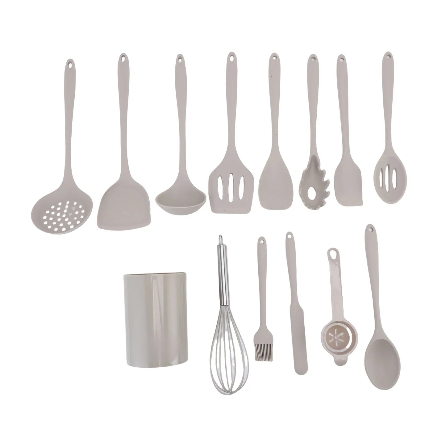 Kitchen Spatula Set Safe Anti Scald Easy Cleaning Kitchen Utensils Set Nonstick Heat Proof Silicone with Holder for Cooking