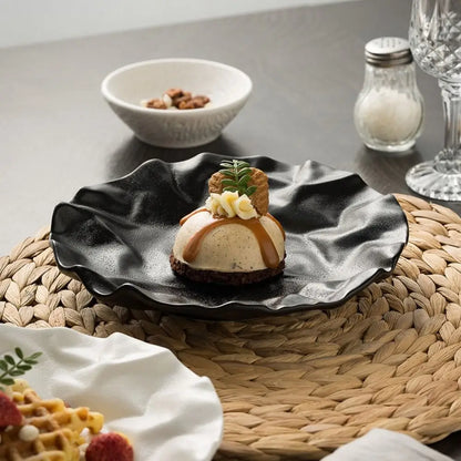 Kitchen Organizer Ceramic Western Cuisine Plate Reusable Creative Storage Dish Multi-Function Steak Plate Commercial