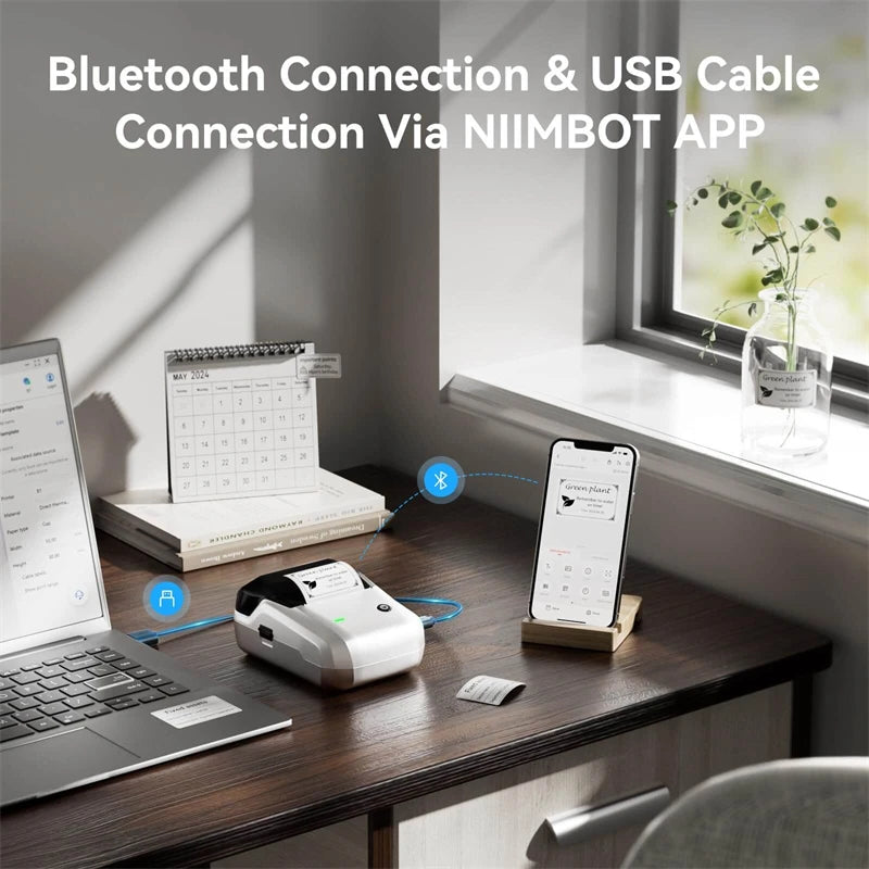 NIIMBOT B1 Portable 2-Inch Thermal Label Printer – Mini Bluetooth Sticker & Adhesive Tape Printer for Smartphones & PC