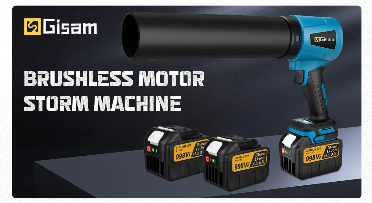 Gisam 300000RPM Brushless Electric Turbo Blower Jet Fan – 400m/s Handheld Air Blower for Dust Cleaning & Leaf Blowing, Compatible with Makita 18V Battery