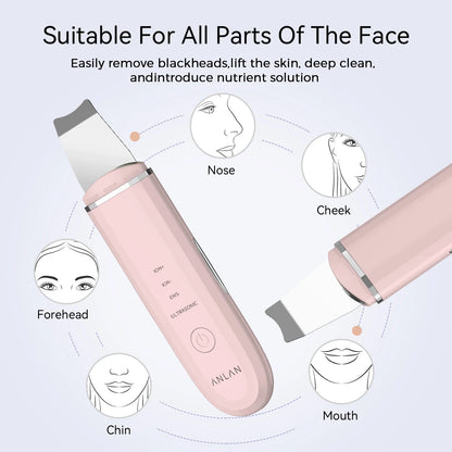 Ultrasonic Skin Scrubber Deep Cleaning Peeling Shovel Limpiador Facial Skin Care Face Lifting Machine