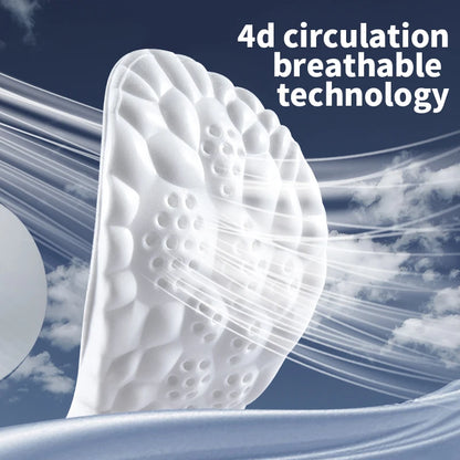4D Cloud Technology Sports Insoles – Soft PU Sole with Shock Absorption, Breathable Cushion for Running & Orthopedic Foot Care