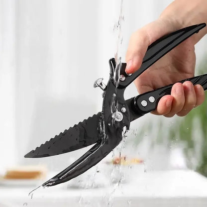 Kitchen scissors Black titanium stainless steel strong chicken bone shears household chicken duck goose bone scissors