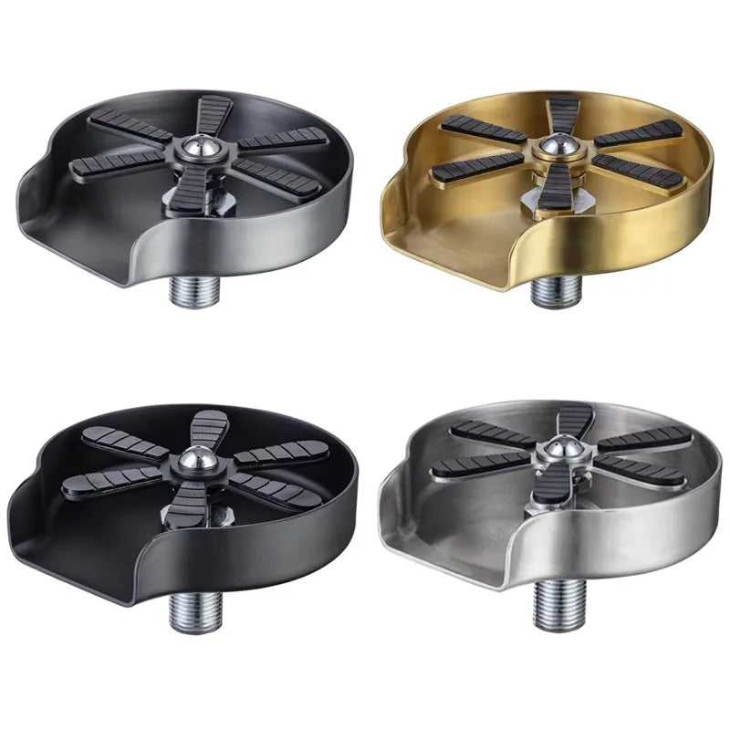 Kitchen Sink Cup Washer Automatic Stainless Steel Pressure Spray Washer Cup Cleaning Tool Faucet Bar Rinser Coffee Pitcher