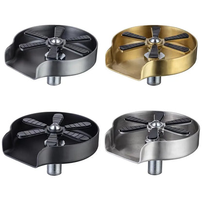 Kitchen Sink Cup Washer Automatic Stainless Steel Pressure Spray Washer Cup Cleaning Tool Faucet Bar Rinser Coffee Pitcher