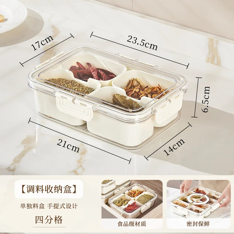 Kitchen spice storage box household with lid storage jar food grade plastic star anise seasoning sealed box