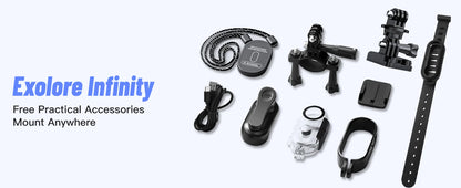 4K Mini WiFi Action Camera - 128GB Thumb POV Video Recorder, IPX7 Waterproof Vlogging Camera with Helmet & Magnetic Mounts (Black)