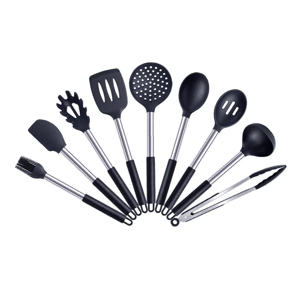 Quality Silicone Utensils Set Kitchen Cooking Tools Non Stick Kitchenware Accessories Heat Resistant Spatula Spoon Kit