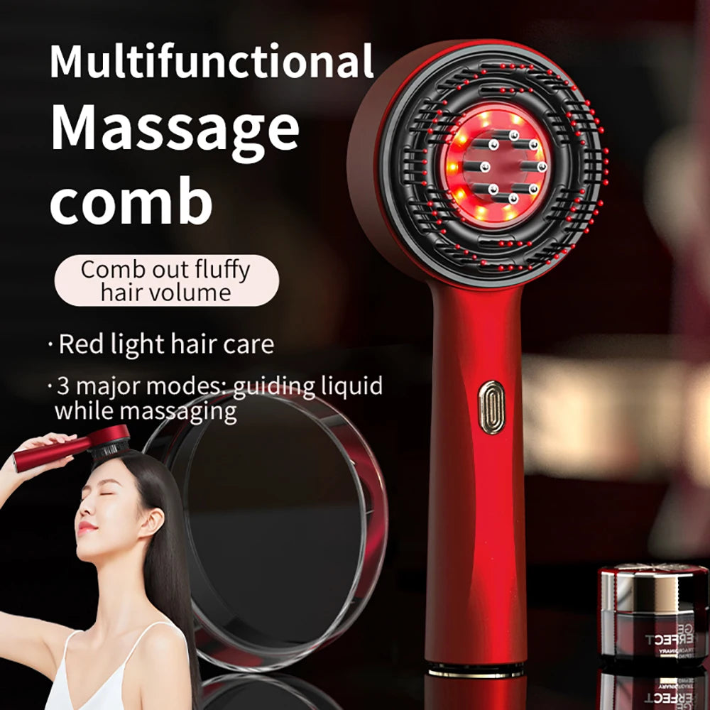 Electric Hair Regrowth Brush – Infrared Light Scalp Massager for Anti-Hair Loss & Hair Growth