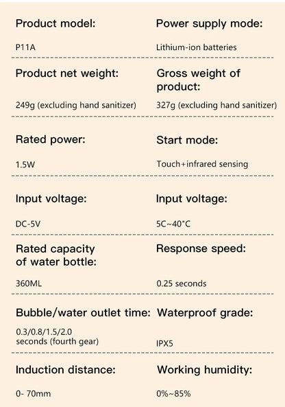 HQ Automatic Foam Soap Dispenser – 360ML Touchless Liquid Dispenser, Type-C Rechargeable, White