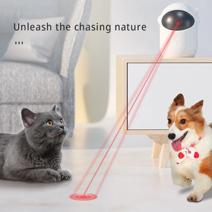 Automatic Laser Cat Toy – Rechargeable Interactive Pet Teaser with Auto-Rotation & Fast/Slow Modes