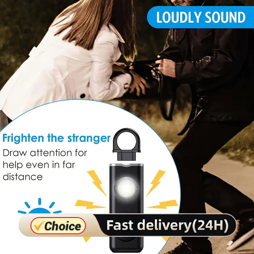 Anti-Wolf Alarm for Women & Kids  - Rechargeable 130dB Loud Personal Safety Siren Keychain with Emergency Flashlight