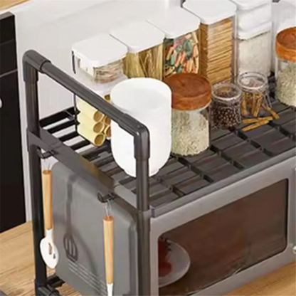 RALCA-Kitchen Storage Rack Multi-Layer Microwave Rack Adjustable Standing Countertop Condiment Oven Shelf Kitchen Accessorie