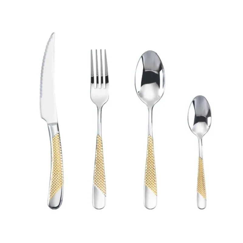 Kitchen Tableware Cutlery Set  Cutlery Set Stainless Steel Luxury Dinnerware Fork Spoon Knife Western Dinner Set Gold