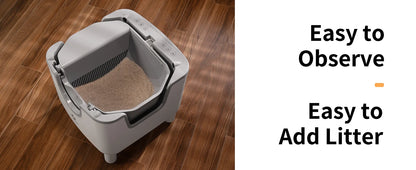 F6 Self-Cleaning Automatic Cat Litter Box – Open-Top Smart Design with Odor Control & Safety Protection