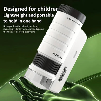 Handheld Microscope Kit for Kids – Home School Science Lab Educational Toy, Biological Exploration Birthday Gift