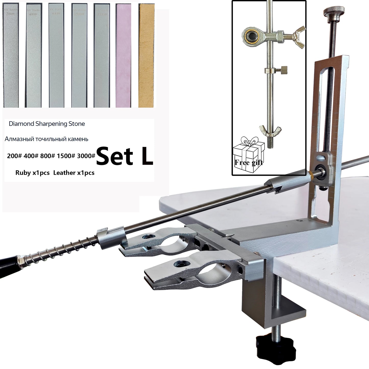 S09 Professional kitchen chef knives and accessories Knife sharpener machine with diamond rolling sharpener sharpening stone