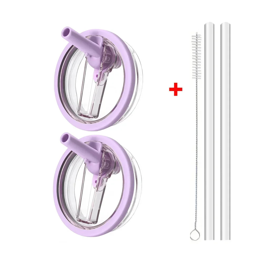 40oz Flip Straw Leak-Proof Lid – Replacement Tumbler Cover for Stanley Cup with Spill-Proof Straw