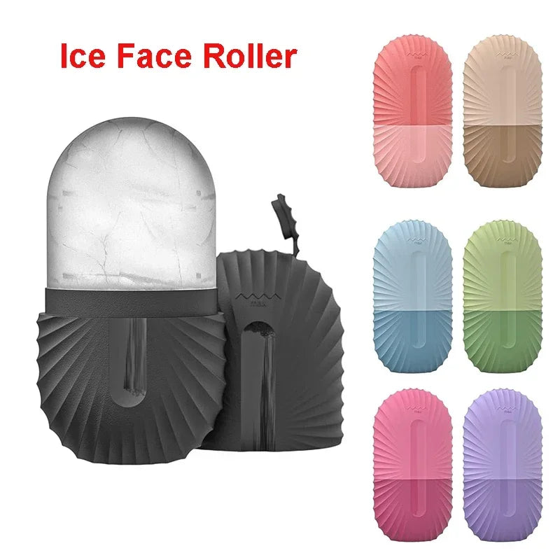 Ice Face Roller - Silicone Cold Therapy Massage Tool for Puffiness, Wrinkles & Pore Tightening