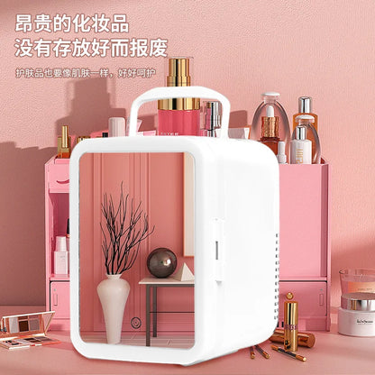 Car & Home Mini Beauty Refrigerator – Dual-Purpose Cosmetic Makeup Mask Fridge