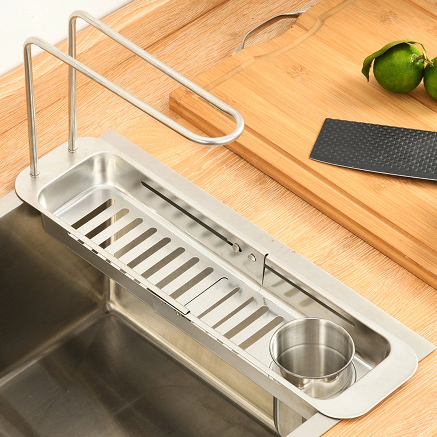Kitchen Sink Drain Stretchable Basket Lightweight and Easy to Install Shelf for Store Kitchen Small Accessories
