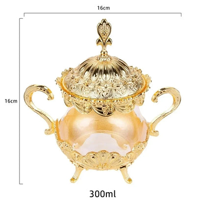 Kitchen Supplies Seasoning Jar Glass Alloy Coffee Sugar Bowl with Spoon Spice Box  Salt and Pepper Set  Seasoning Organizer