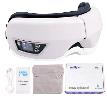 Smart Eye Massager with Airbag Compression – Portable Vibration Eye Care Mask with Bluetooth Music
