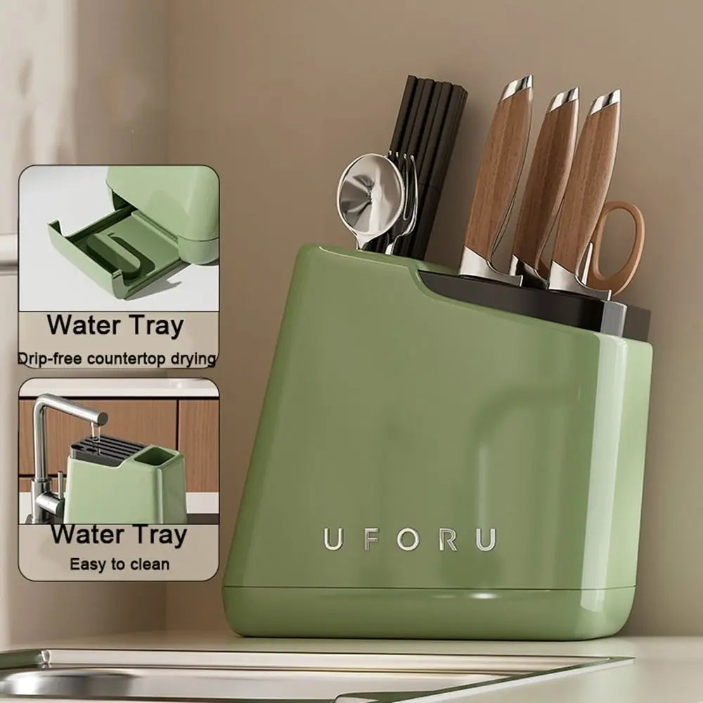 Stable Knives Storage Rack Large Capacity Anti-slip Chopstick Bucket Space Saving Plastic Cutlery Organizer Kitchenware