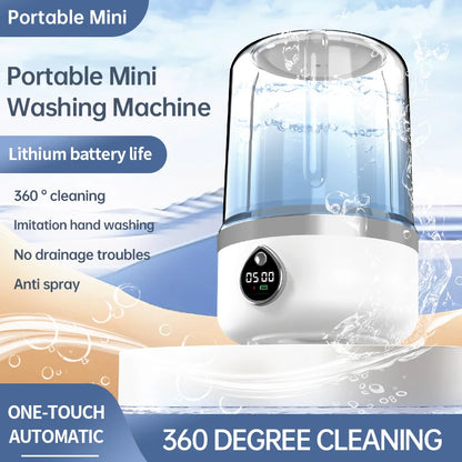 Mi Portable Wireless Washing Machine – 1.5L Mini Underwear & Socks Cleaner with LED Bucket