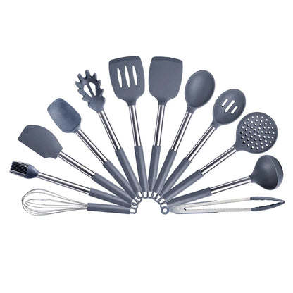 Quality Silicone Utensils Set Kitchen Cooking Tools Non Stick Kitchenware Accessories Heat Resistant Spatula Spoon Kit
