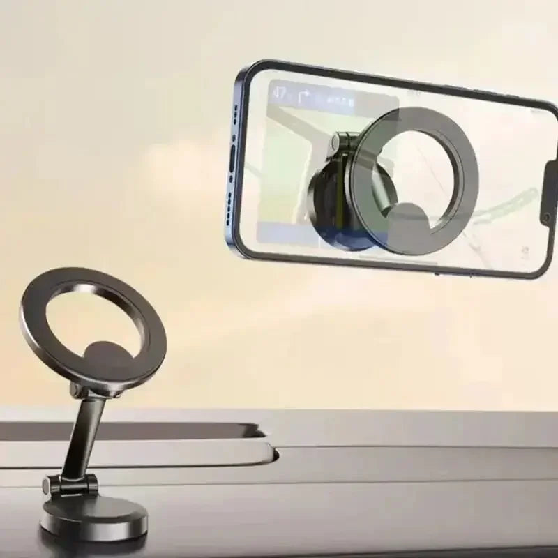 Strong Magnetic Car Phone Holder – 360° Swivel Mount with Adhesive Back Plate, Universal Fit