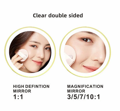 8 inch Makeup Mirror Chrome 3x/5x/7x/10x Magnifying Double Side USB Charging Bathroom 3 color light Smart Cosmetic Mirrors