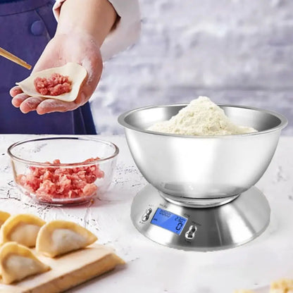 Kitchen Weight Tool Digital Kitchen Scale Stainless Steel LCD Screen Baking Scale High Accuracy 5000g/1g Cooking Scale Vegetable