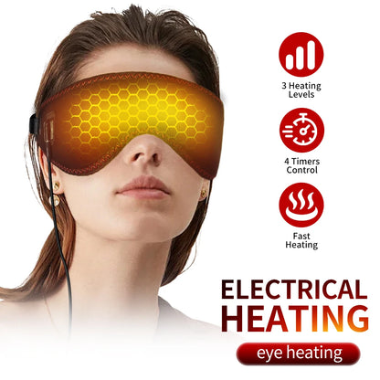 Heated Eye Mask for Dry Eyes – Warm & Hot Compress with 3 Heat Levels for Sleep & Dark Circles