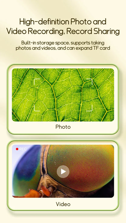 Kids Microscope 1000x Magnification 200MP With LED Light – Educational Science Toy for Children, Photo & Video Function