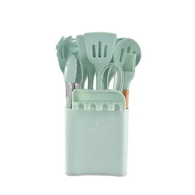 Silicone Kitchen Dishes Cooking Utensils Egg Beaters Spatula Shovel Spoon Soup Tool And Gadgets Kitchenware Set Accessories