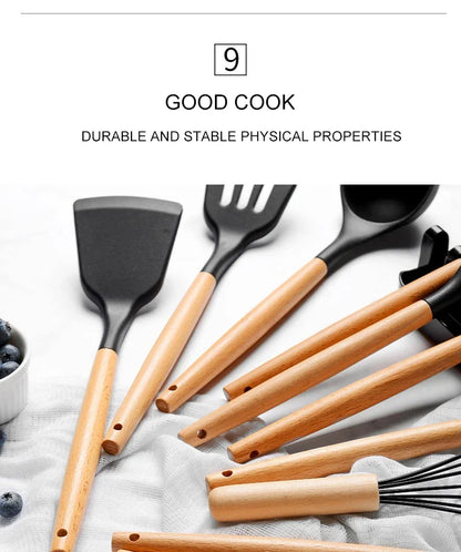 Kitchen Utensil Set Silicone BPA Free Kitchen Cooking Baking Tools Set Kitchen Accessories Gadgets Kitchenware With Container N.