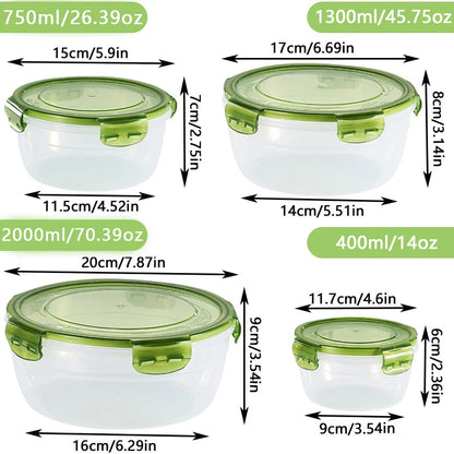 Kitchen plastic stall sealed box, food-grade microwave oven heating lunch box, refrigerator storage round set, fresh-keeping box