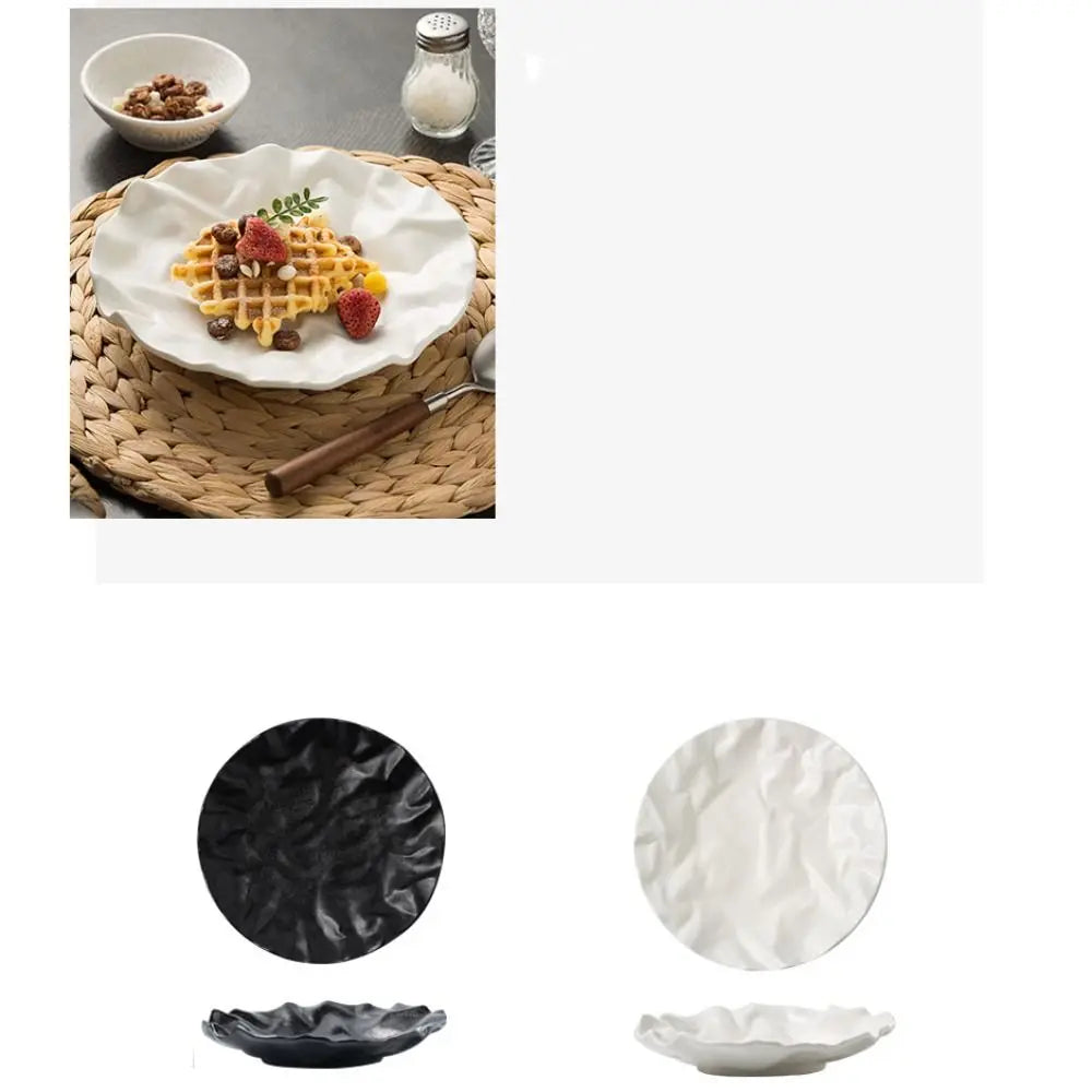 Kitchen Organizer Ceramic Western Cuisine Plate Reusable Creative Storage Dish Multi-Function Steak Plate Commercial