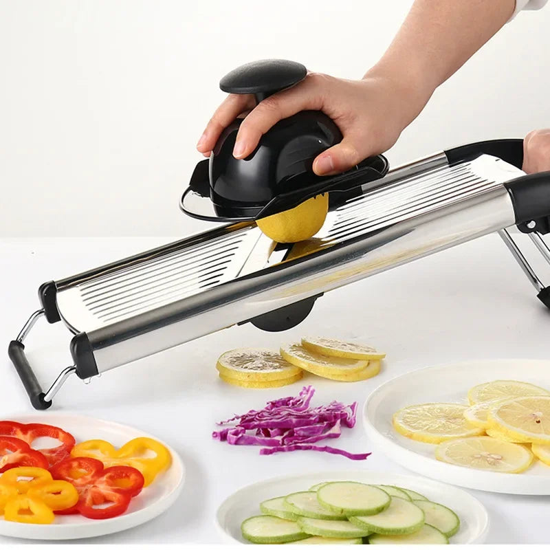 Kitchen Slicer Adjustable Stainless Steel Food Fruit Vegetable Tools Potato Onion Slicer French Fry Cutter, Slicer Julienne