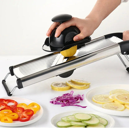 Kitchen Slicer Adjustable Stainless Steel Food Fruit Vegetable Tools Potato Onion Slicer French Fry Cutter, Slicer Julienne