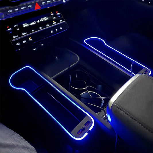 LED Car Seat Gap Organizer with 2 USB Chargers | Storage Box & Cup Holder