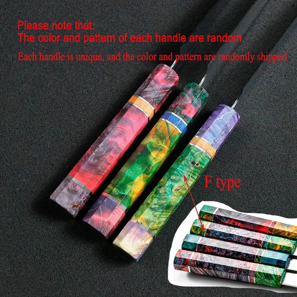 DIY Kitchen Environmentally FriendlyNatural Resin Yellow Ebony White Shadow Wood Details Accessories Octagonal Handle EDC Tools