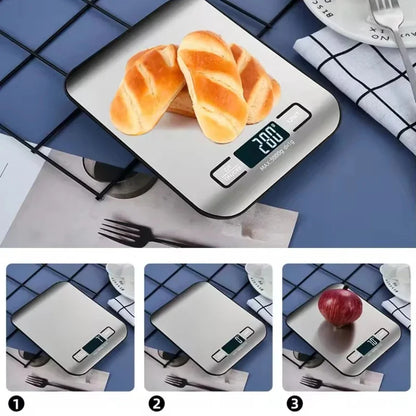 Digital Kitchen Scale 5kg/1g – LED Display Stainless Steel Electronic Food Scale