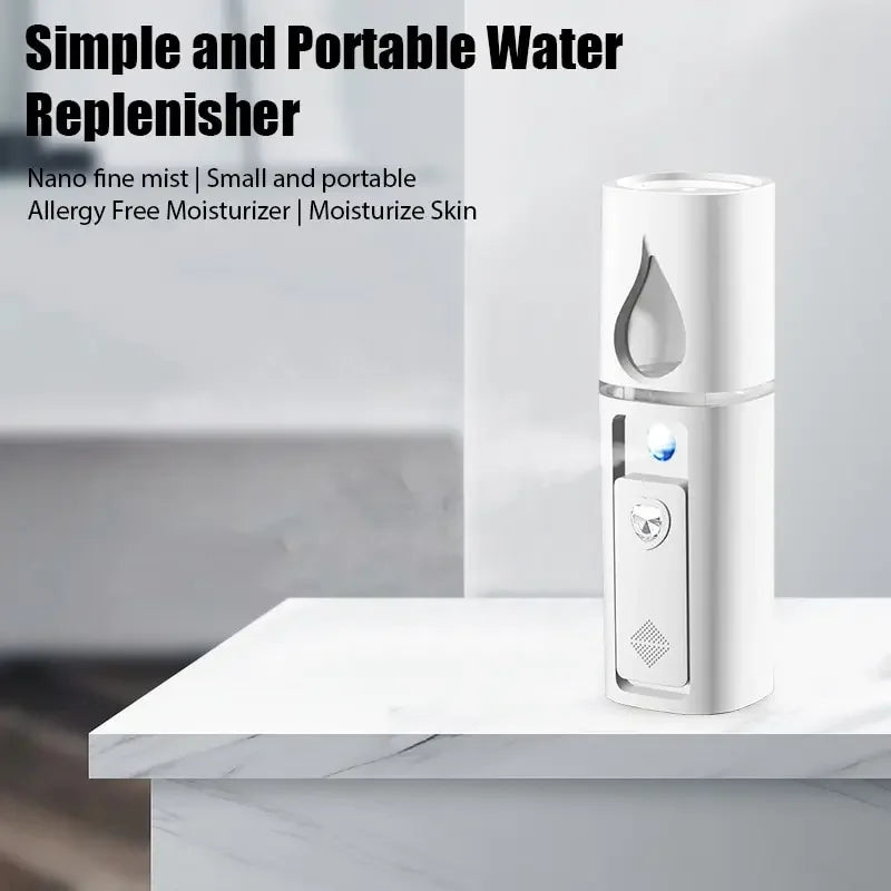 NANO FACIAL MISTER PORTABLE MINI FACE MIST HANDY SPRAYER COOL FACIAL STEAMER Humidifier for Room Outdoor & Indoor